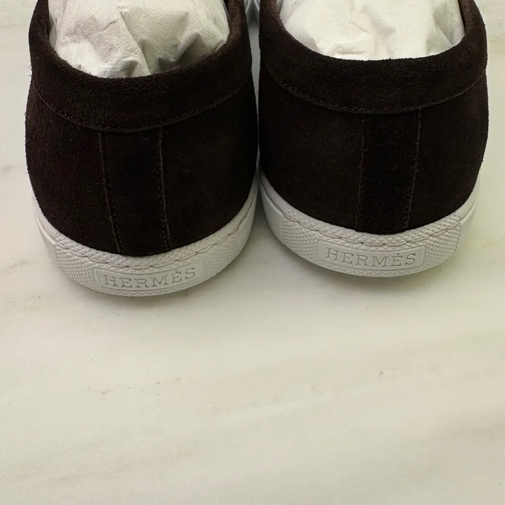 Beautiful Hermes Ignacio Suede Loafers in this season's chocolate brown - Picture 7 of 10